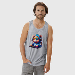 Майка мужская хлопок Bear cub is a player of Team Liquid - esports, цвет: меланж — фото 2