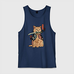 Мужская майка Кот самурай Якудза