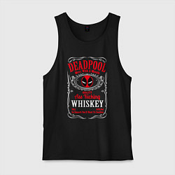 Майка мужская хлопок Deadpool whiskey, цвет: черный
