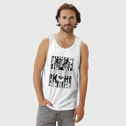 Майка мужская хлопок Radiohead band rock, цвет: белый — фото 2