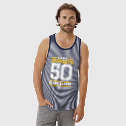 Майка мужская хлопок Denver - Aaron Gordon, цвет: синяя тельняшка — фото 2