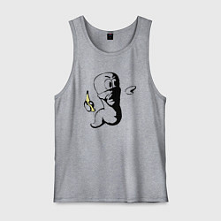 Майка мужская хлопок Червяк с бананом, цвет: меланж