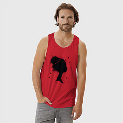 Майка мужская хлопок Flower girl, цвет: красный — фото 2