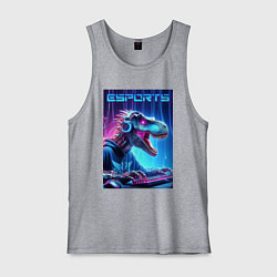 Мужская майка Tyrannosaurus is esports player - neon glow