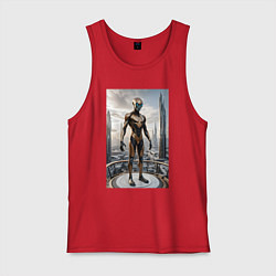 Мужская майка Инопланетянин в городе будущего