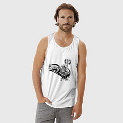 Майка мужская хлопок Викинг вольво, цвет: белый — фото 2