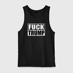 Майка мужская хлопок Trump fuck, цвет: черный