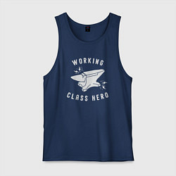 Майка мужская хлопок Герои рабочего класса, цвет: тёмно-синий