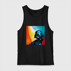 Майка мужская хлопок Вейдер акварель, цвет: черный