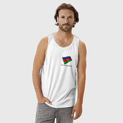 Майка мужская хлопок Я Азербайджанец - патриотизм, цвет: белый — фото 2