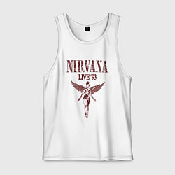 Майка мужская хлопок Нирвана лайв 93, цвет: белый