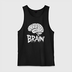 Майка мужская хлопок Brain, цвет: черный