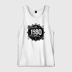 Майка мужская хлопок Механический 1980, цвет: белый