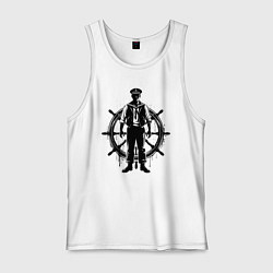 Мужская майка Капитан и штурвал граффити