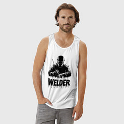 Майка мужская хлопок Газосварщик, цвет: белый — фото 2