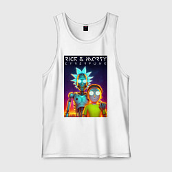 Майка мужская хлопок Cyborg Rick and Morty - ai art fantasy, цвет: белый