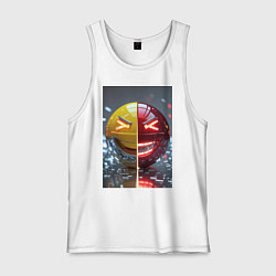 Майка мужская хлопок Смайлик твоего переменного настроения, цвет: белый