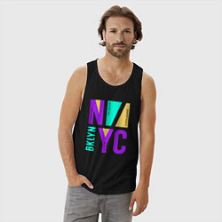 Майка мужская хлопок Районы в городе Нью-Йорк, цвет: черный — фото 2