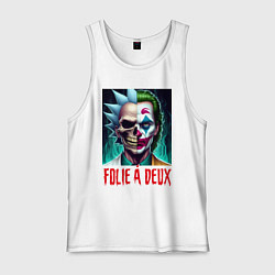 Майка мужская хлопок Rick Sanchezs skull and the Joker - collab, цвет: белый