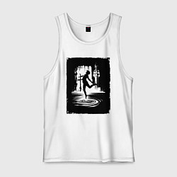 Майка мужская хлопок Прыжок в воду городской, цвет: белый