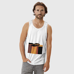 Майка мужская хлопок Ретрофутуризм спорткар поп-арт 1970-е, цвет: белый — фото 2