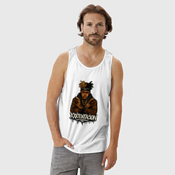 Майка мужская хлопок XXXTentacion скрещенные руки, цвет: белый — фото 2