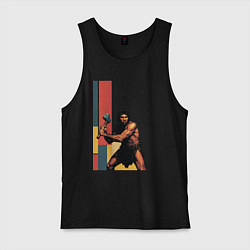 Мужская майка Поп-арт неандерталец