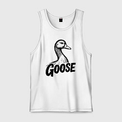 Майка мужская хлопок Черный гусь, цвет: белый