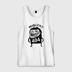 Майка мужская хлопок Тролль хакер - ошибка 404, цвет: белый