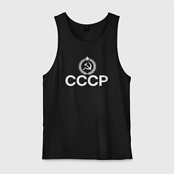 Майка мужская хлопок СССР великая страна, цвет: черный
