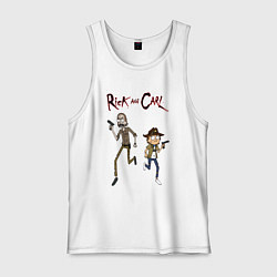 Майка мужская хлопок Рик и Карл, цвет: белый