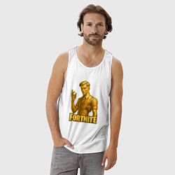 Майка мужская хлопок Золотой Мидас Fortnite, цвет: белый — фото 2