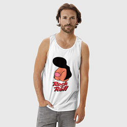 Майка мужская хлопок Логотип rock n roll мем, цвет: белый — фото 2