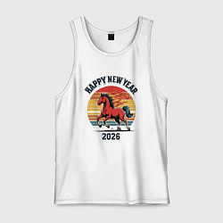 Мужская майка Красная огненная лошадь 2026