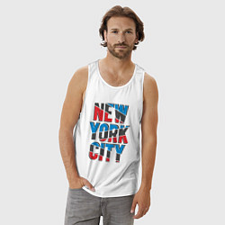 Майка мужская хлопок New York city, цвет: белый — фото 2