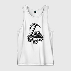Мужская майка День шахтера шлем и кирка