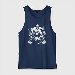 Майка мужская хлопок Хоккейный вратарь граффити, цвет: тёмно-синий