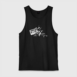 Майка мужская хлопок Tape crash, цвет: черный