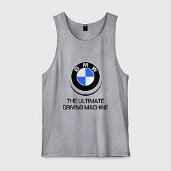 Майка мужская хлопок BMW Driving Machine, цвет: меланж