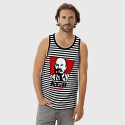 Майка мужская хлопок KGB: So Good, цвет: черная тельняшка — фото 2