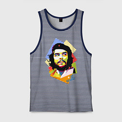 Майка мужская хлопок Che Guevara Art, цвет: синяя тельняшка