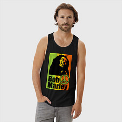 Майка мужская хлопок Bob Marley: Jamaica, цвет: черный — фото 2