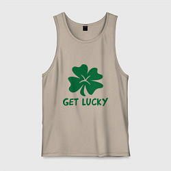 Майка мужская хлопок Get lucky, цвет: миндальный