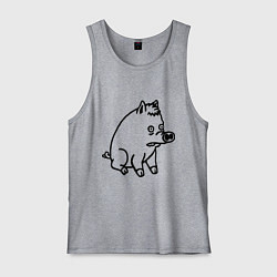 Майка мужская хлопок Pig, цвет: меланж