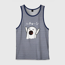 Майка мужская хлопок Ничоси азиат, цвет: синяя тельняшка