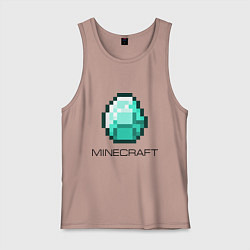Майка мужская хлопок Minecraft Diamond, цвет: пыльно-розовый