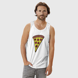 Майка мужская хлопок Pizza man, цвет: белый — фото 2