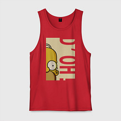 Майка мужская хлопок Homer Doh!, цвет: красный