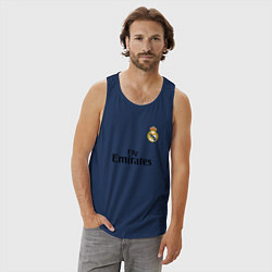 Майка мужская хлопок Real Madrid: Fly Emirates, цвет: тёмно-синий — фото 2