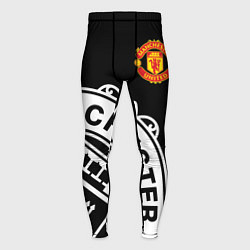 Тайтсы мужские Man United: Black Collection, цвет: 3D-принт